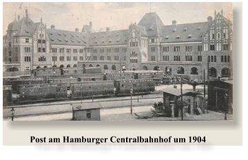 Post am Hamburger Centralbahnhof um 1904